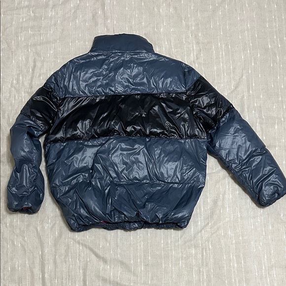 Peloton Kids Puffer Jacket - Black and Blue with Pink Lining - Picture 3 of 3